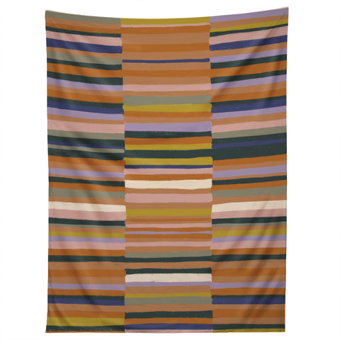 Gigi Rosado Brown striped pattern Tapestry