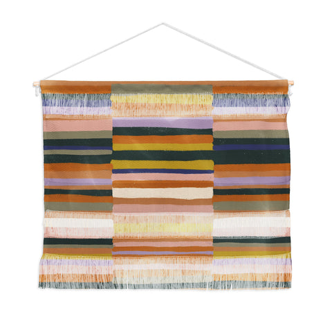 Gigi Rosado Brown striped pattern Wall Hanging Landscape