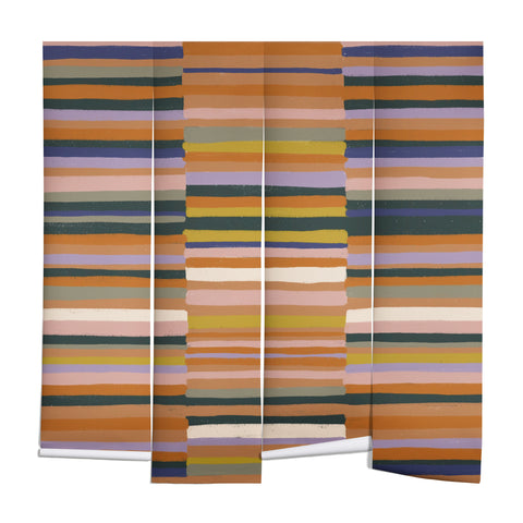 Gigi Rosado Brown striped pattern Wall Mural