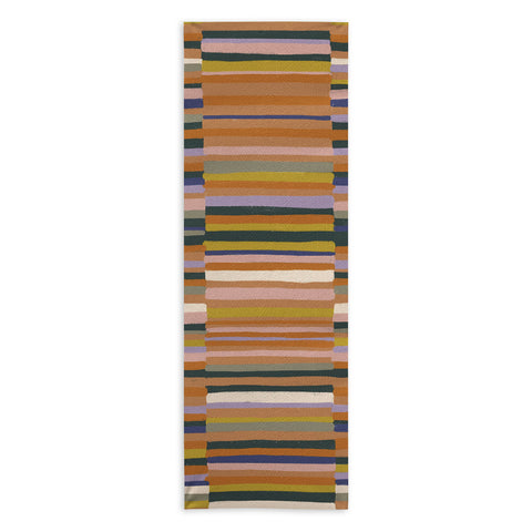 Gigi Rosado Brown striped pattern Yoga Towel