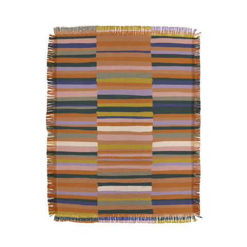 Gigi Rosado Brown striped pattern Throw Blanket