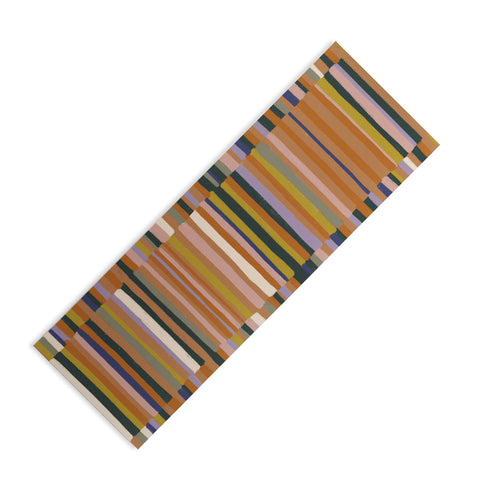 Gigi Rosado Brown striped pattern Yoga Mat