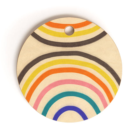 Gigi Rosado Chasing rainbows Cutting Board Round