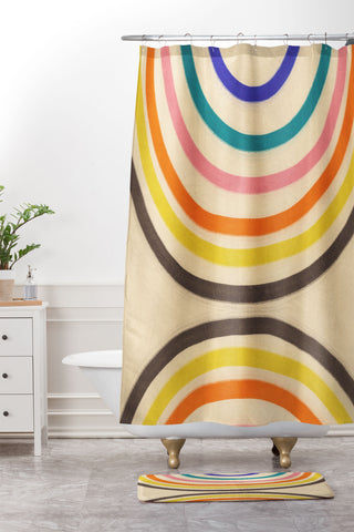Gigi Rosado Chasing rainbows Shower Curtain And Mat