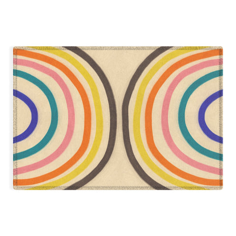 Gigi Rosado Chasing rainbows Outdoor Rug