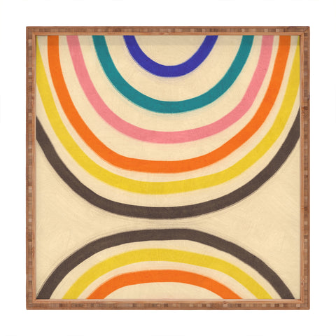 Gigi Rosado Chasing rainbows Square Tray