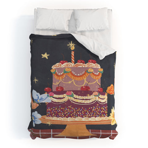 Gigi Rosado Cherries on top Duvet Cover