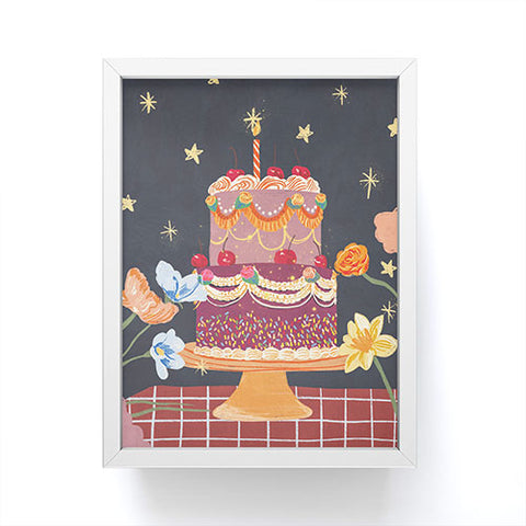 Gigi Rosado Cherries on top Framed Mini Art Print