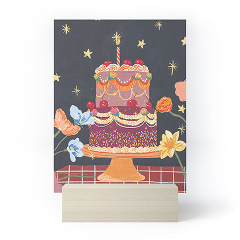 Gigi Rosado Cherries on top Mini Art Print