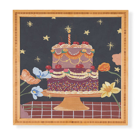 Gigi Rosado Cherries on top Framed Wall Art