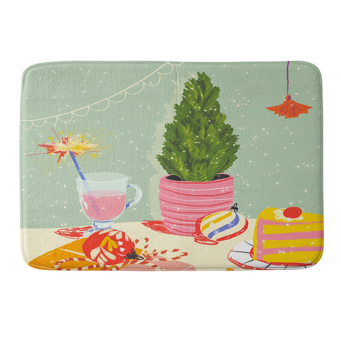 Gigi Rosado Christmas Eve still life Memory Foam Bath Mat