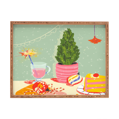 Gigi Rosado Christmas Eve still life Rectangular Tray