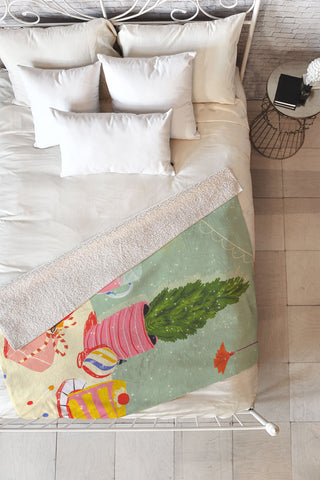 Gigi Rosado Christmas Eve still life Fleece Throw Blanket