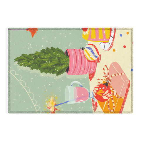 Gigi Rosado Christmas Eve still life Outdoor Rug
