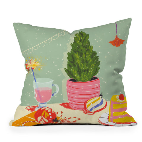 Gigi Rosado Christmas Eve still life Throw Pillow