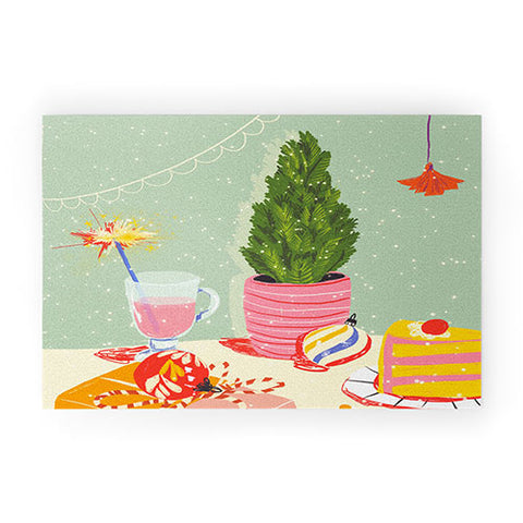 Gigi Rosado Christmas Eve still life Welcome Mat