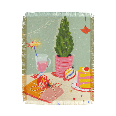 Gigi Rosado Christmas Eve still life Throw Blanket
