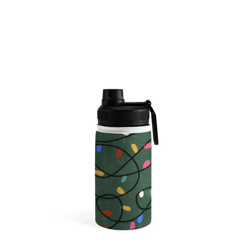 Gigi Rosado Christmas fairy lights Water Bottle