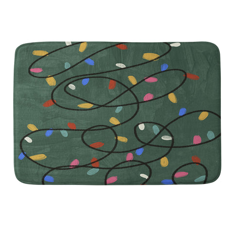 Gigi Rosado Christmas fairy lights Memory Foam Bath Mat