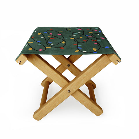 Gigi Rosado Christmas fairy lights Folding Stool