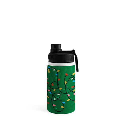 Gigi Rosado Christmas fairy lights II Water Bottle