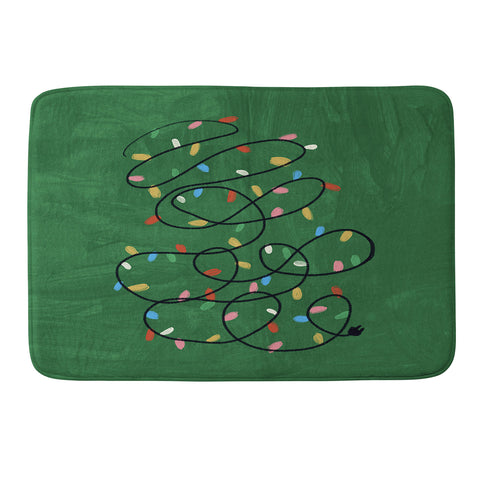 Gigi Rosado Christmas fairy lights II Memory Foam Bath Mat