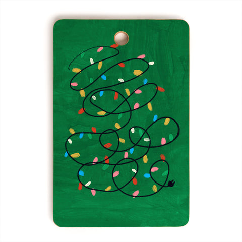 Gigi Rosado Christmas fairy lights II Cutting Board Rectangle