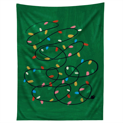 Gigi Rosado Christmas fairy lights II Tapestry