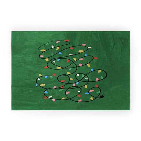 Gigi Rosado Christmas fairy lights II Welcome Mat