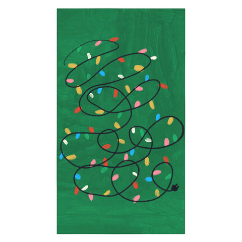 Gigi Rosado Christmas fairy lights II Tablecloth