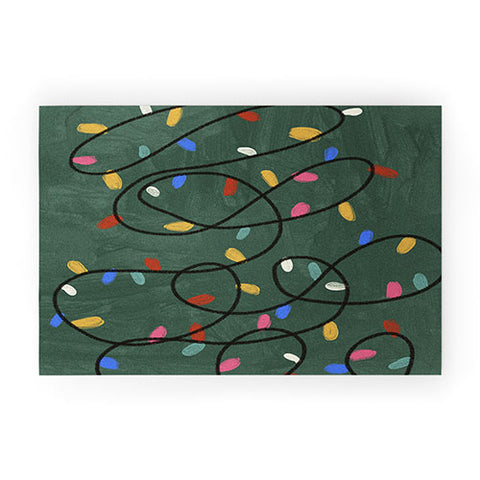 Gigi Rosado Christmas fairy lights Welcome Mat