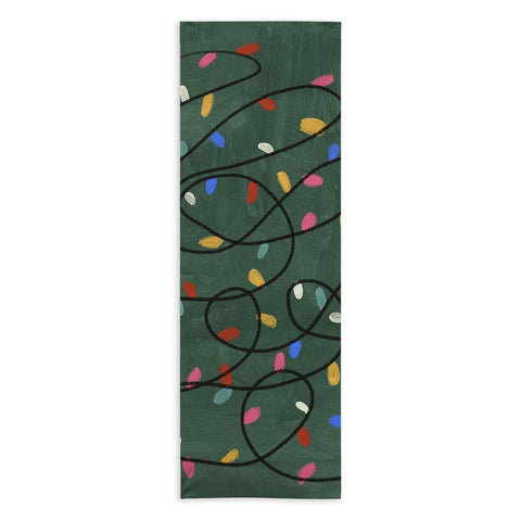 Gigi Rosado Christmas fairy lights Yoga Towel