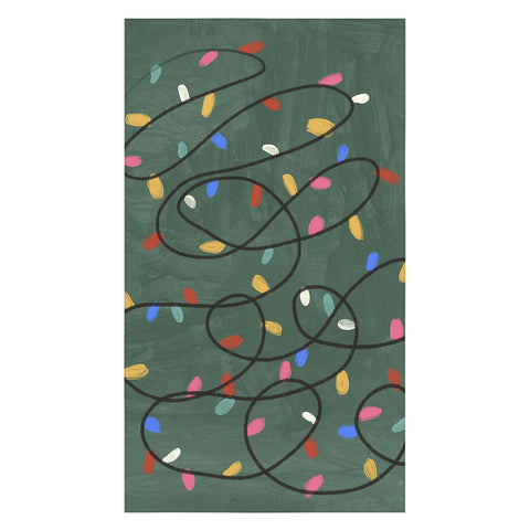 Gigi Rosado Christmas fairy lights Tablecloth