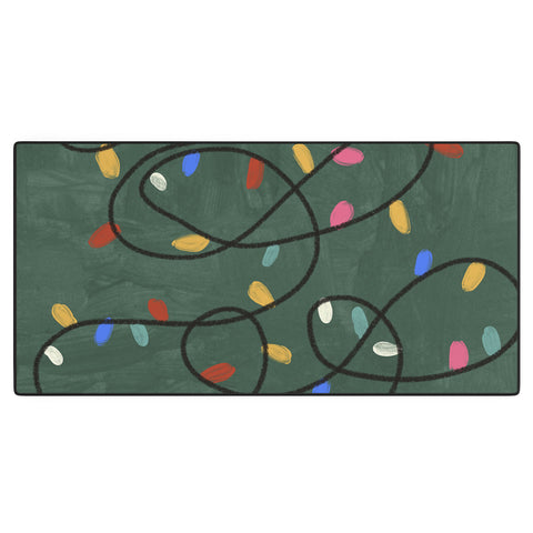 Gigi Rosado Christmas fairy lights Desk Mat