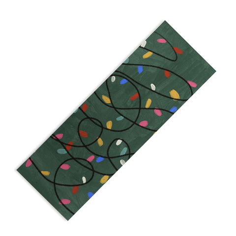 Gigi Rosado Christmas fairy lights Yoga Mat