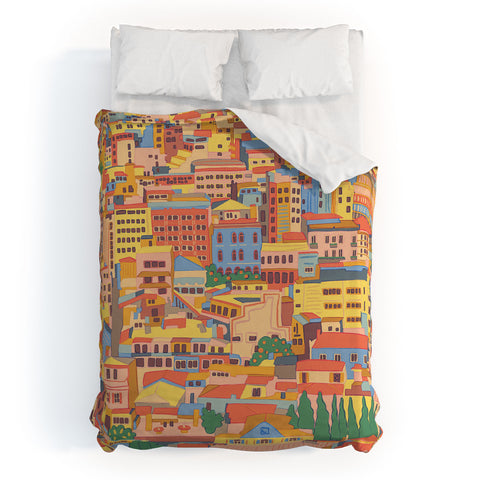 Gigi Rosado City of Athens Duvet Cover