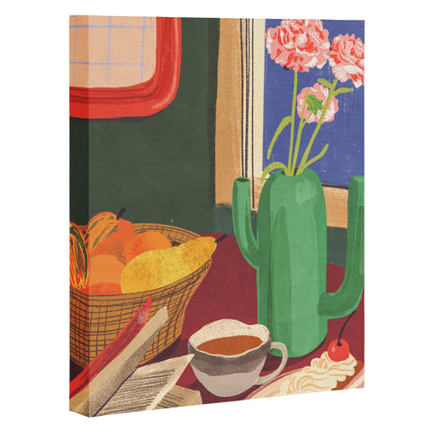 Gigi Rosado Coffee book and cake Art Canvas