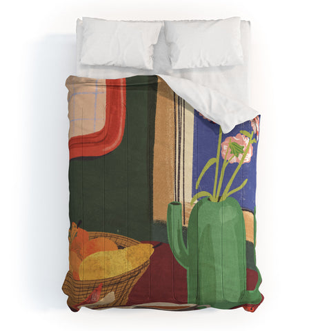 Gigi Rosado Coffee book and cake Comforter