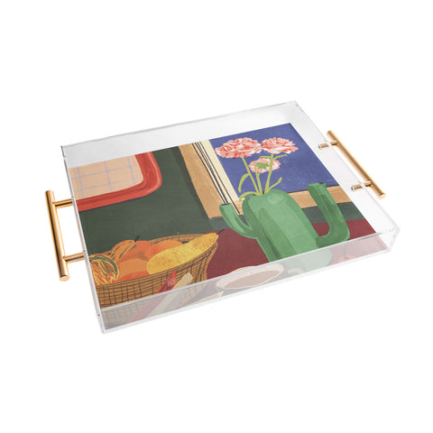 Gigi Rosado Coffee book and cake Acrylic Tray