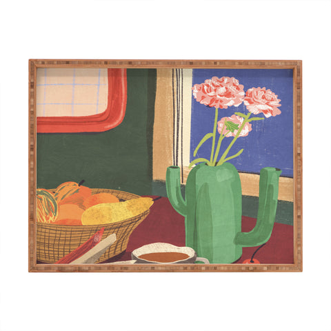 Gigi Rosado Coffee book and cake Rectangular Tray