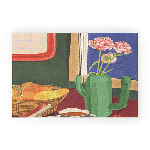 Gigi Rosado Coffee book and cake Welcome Mat