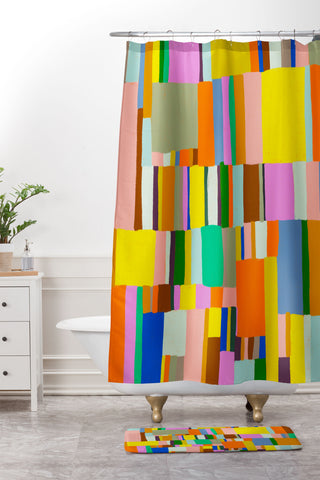 Gigi Rosado Colour play Shower Curtain And Mat