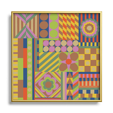 Gigi Rosado Composition 2 Square Metal Framed Art Print