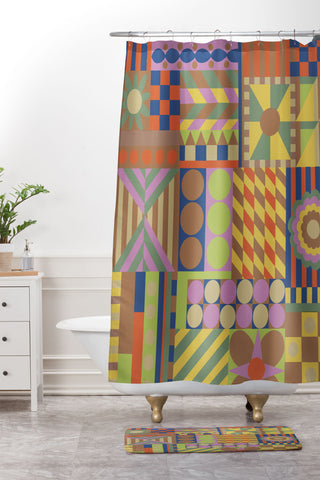 Gigi Rosado Composition 2 Shower Curtain And Mat