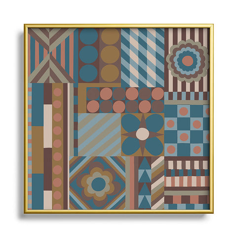 Gigi Rosado Composition 3 Square Metal Framed Art Print