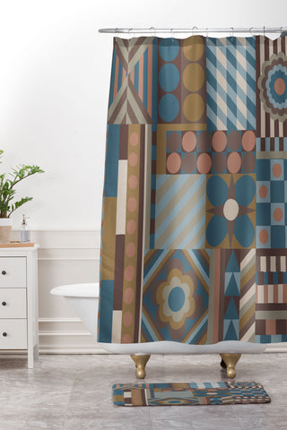 Gigi Rosado Composition 3 Shower Curtain And Mat