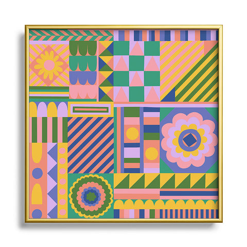 Gigi Rosado Composition Square Metal Framed Art Print