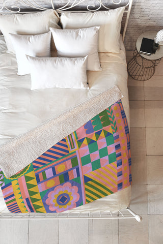 Gigi Rosado Composition Fleece Throw Blanket
