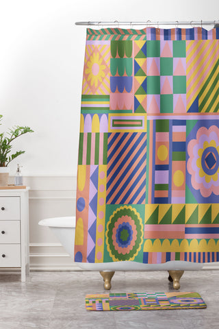 Gigi Rosado Composition Shower Curtain And Mat