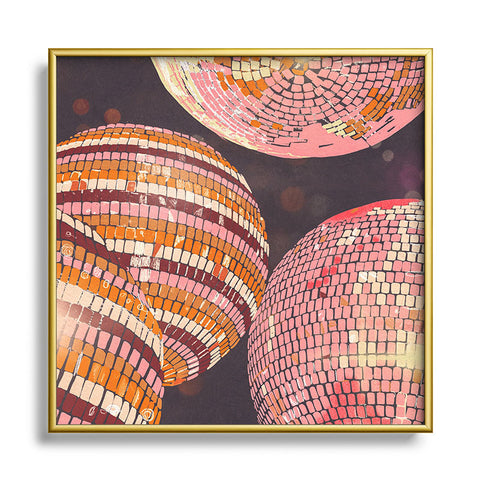 Gigi Rosado Disco balls II Square Metal Framed Art Print